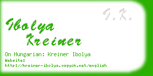 ibolya kreiner business card